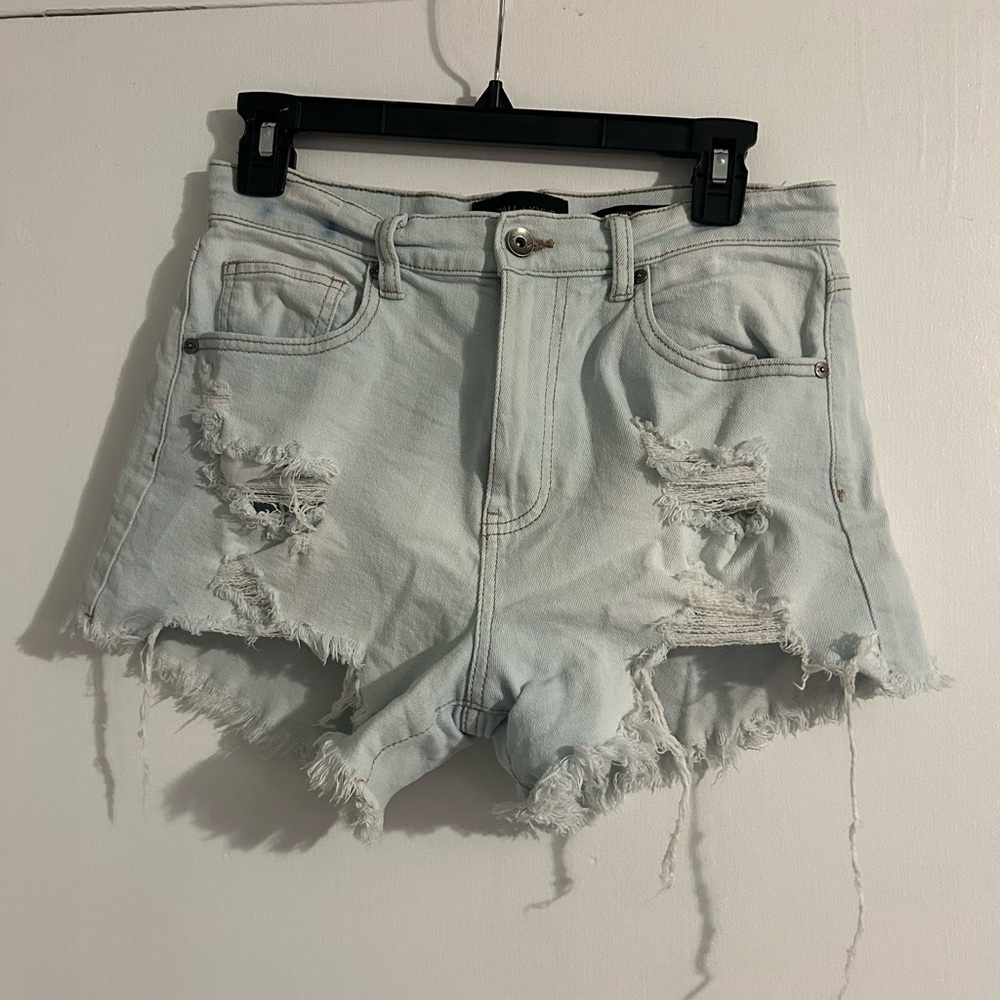 Kendall & Kylie Ripped Light Blue Jean Shorts
